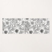 Hellebores in zwart-wit yogamat (Voorkant (horizontaal))