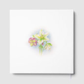 Helleborus bloemen waterverf lente bruiloft gastenboek (Achterkant)