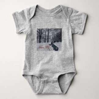 Hellgate Bridge in Winter, Astoria, NY Baby Bodysu Romper