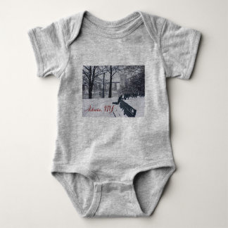 Hellgate Bridge in Winter, Astoria, NY Baby Bodysu Romper