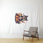 Hellhound Husky Dog Wandkleed (In Situ (horizontaal))