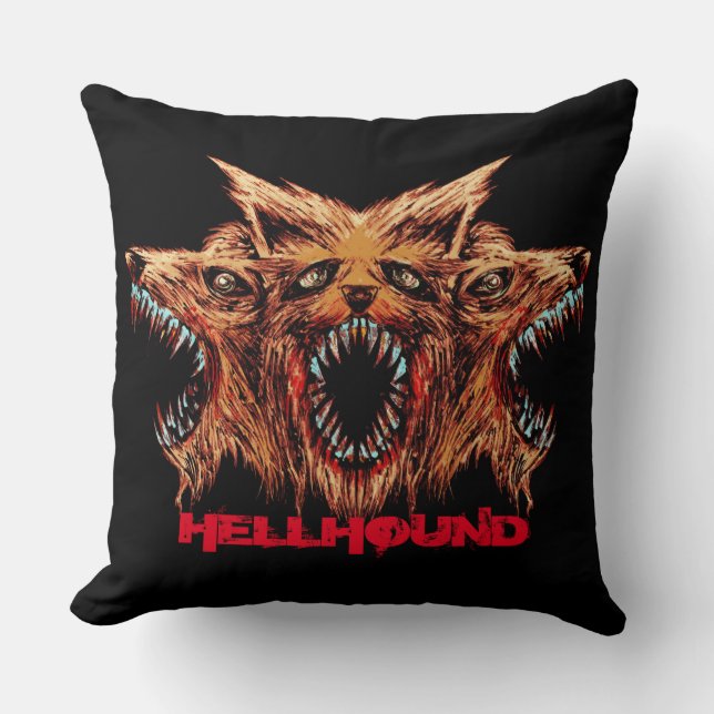 Hellhound Scary Creature Kussen (Voorkant)