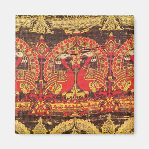 helling met pauw-motif en koufic-inscriptie magneet