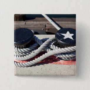 Helling verbonden met twee bollen vierkante button 5,1 cm