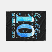 Hello 10 Double Digits Snowflakes Winter Christmas Fleece Deken (Voorkant (Horizontaal))