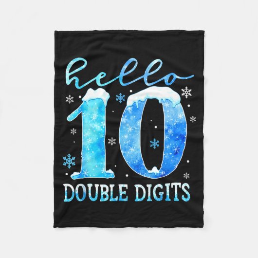 Hello 10 Double Digits Snowflakes Winter Christmas Fleece Deken (Voorkant)