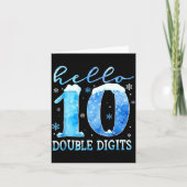 Hello 10 Double Digits Snowflakes Winter Christmas Kaart (Voorkant)