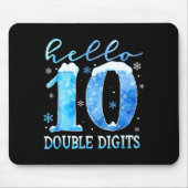 Hello 10 Double Digits Snowflakes Winter Christmas Muismat (Voorkant)
