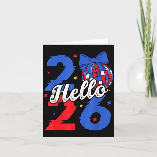 Hello 2026 Happy New Year 2026 New Year's Eve Part Kaart (Voorkant)