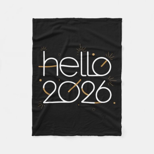 Hello 2026 Happy New Year Fireworks Celebration  Fleece Deken (Voorkant)