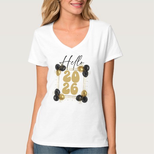 Hello 2026, Happy New Year T-shirt (Voorkant)