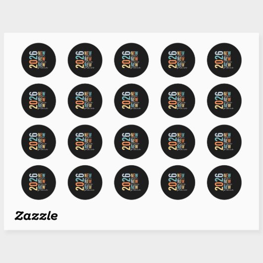 Hello 2026 New Year New Grace New Praise  Ronde Sticker (Vel)