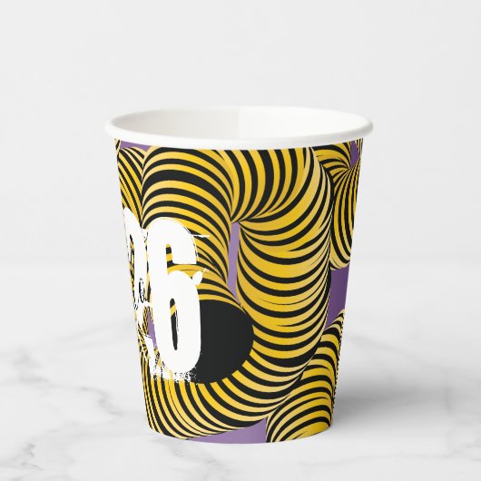 Hello 2026 New Years Trippy Bold Font Papieren Bekers (Links)