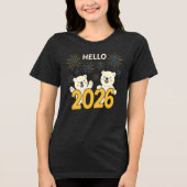 Hello 2026 Polar Bears Women’s New Year T-Shirt (Voorkant)