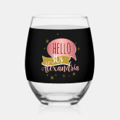 hello 30 Stylish Personalized 30th birthday Wijnglas Zonder Voet (Achterkant)