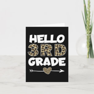 Hello 3rd Grade Leopard Print Third Grade Teacher Kaart