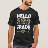 Hello 3rd Grade Leopard Print Third Grade Teacher  T-shirt (Voorkant)