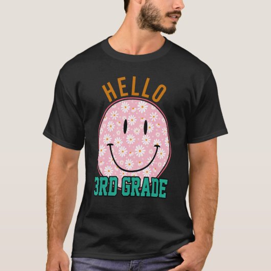 Hello 3rd Grade Rainbow Teachers Kids Back to Scho T-shirt (Voorkant)