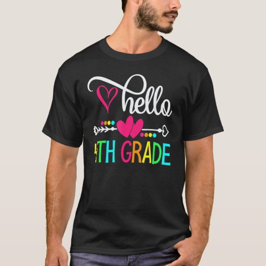 Hello 4th Grade Back To School Teacher Student T-shirt (Voorkant)