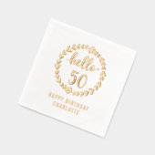 Hello 50 Wreath 50th Birthday Nom personnalisé (Gauche)