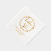 Hello 50 Wreath 50th Birthday Nom personnalisé (Droite)