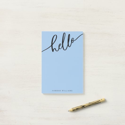 HELLO Ajouter votre nom Post-it Notes (Sur un bureau)