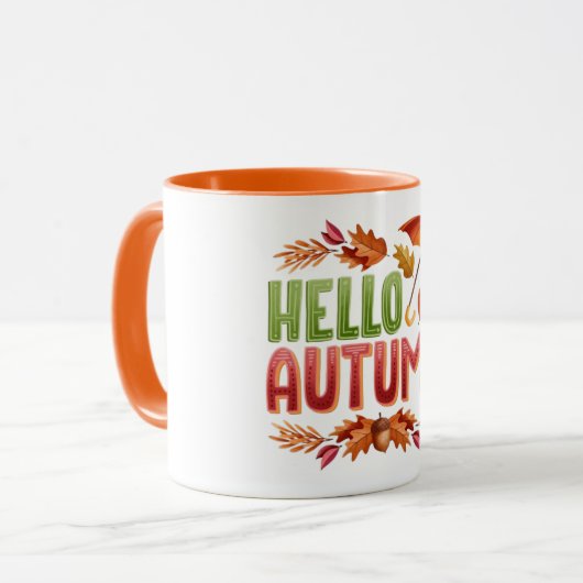 Hello Autumn Two-Tone Mug | Cozy Fall Gift (Devant gauche)
