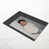 Hello Baby Birth Photo Faire-part Charcoal Foil (Rotation)