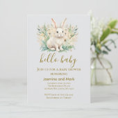Hello Baby Boho Neutral Bunny Kaart (Staand voorkant)