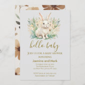 Hello Baby Boho Neutral Bunny Kaart (Voorkant / Achterkant)