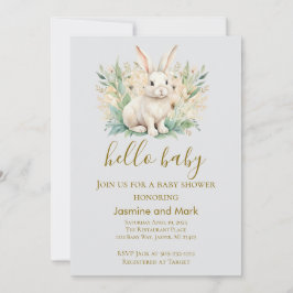Hello Baby Boho Neutral Bunny  Kaart