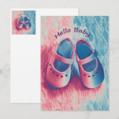 Hello Baby - charmant Invitation (Devant / Derrière)