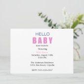 Hello Baby Emma Shower Invitation (Debout devant)