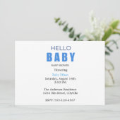 Hello Baby Ethan Shower Invitation (Debout devant)