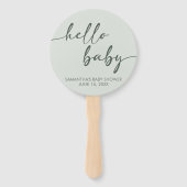 Hello Baby Minimalist Baby Shower Handwaaier (Voorkant)