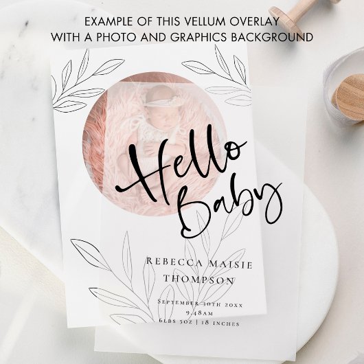 Hello Baby Modern Script Faire-part de naissance