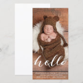 HELLO BABY MODERNE FAIRE-PART DE NAISSANCE PHOTOCA (Devant / Derrière)