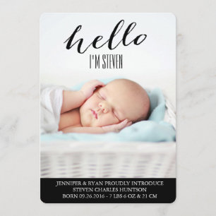 HELLO BABY MODERNE FAIRE-PART DE NAISSANCE PHOTOCA