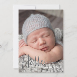 Hello Baby Photo Faire-part de naissance