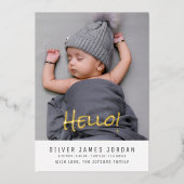 Hello Baby Photo Faire-part de naissance moderne É (Recto)