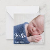 Hello Baby Photo Simple Chic Faire-part de naissan (Devant)