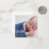 Hello Baby Photo Simple Chic Faire-part de naissan (Devant/Arrière en situation)