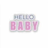 Hello Baby Shower Sticker (Voorkant)