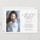 Hello Baby Simple Script Faire-part de naissance p (Dos)