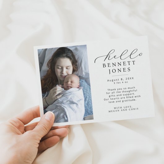 Hello Baby Simple Script Faire-part de naissance p