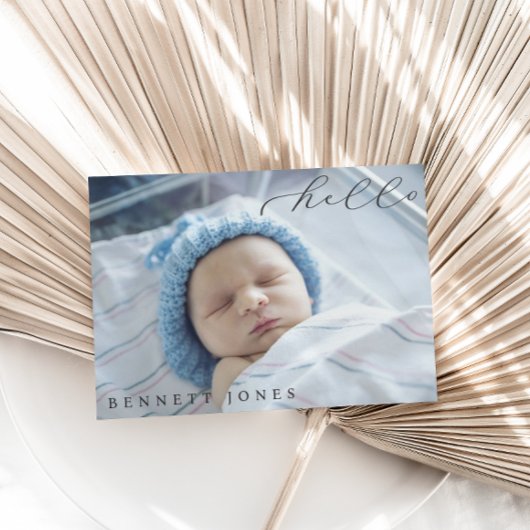 Hello Baby Simple Script Faire-part de naissance p