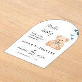 Hello Baby Teddy Bear Baby Shower Invitation (Poser)