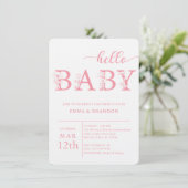 Hello Baby Wildflower Baby Shower Invitation (Debout devant)