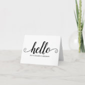 Hello Black Script mignon Moderne Élégant Girly Ch (Devant)