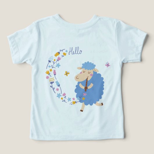 Hello Blue Sheep Kids T-Shirt (Design Verso)